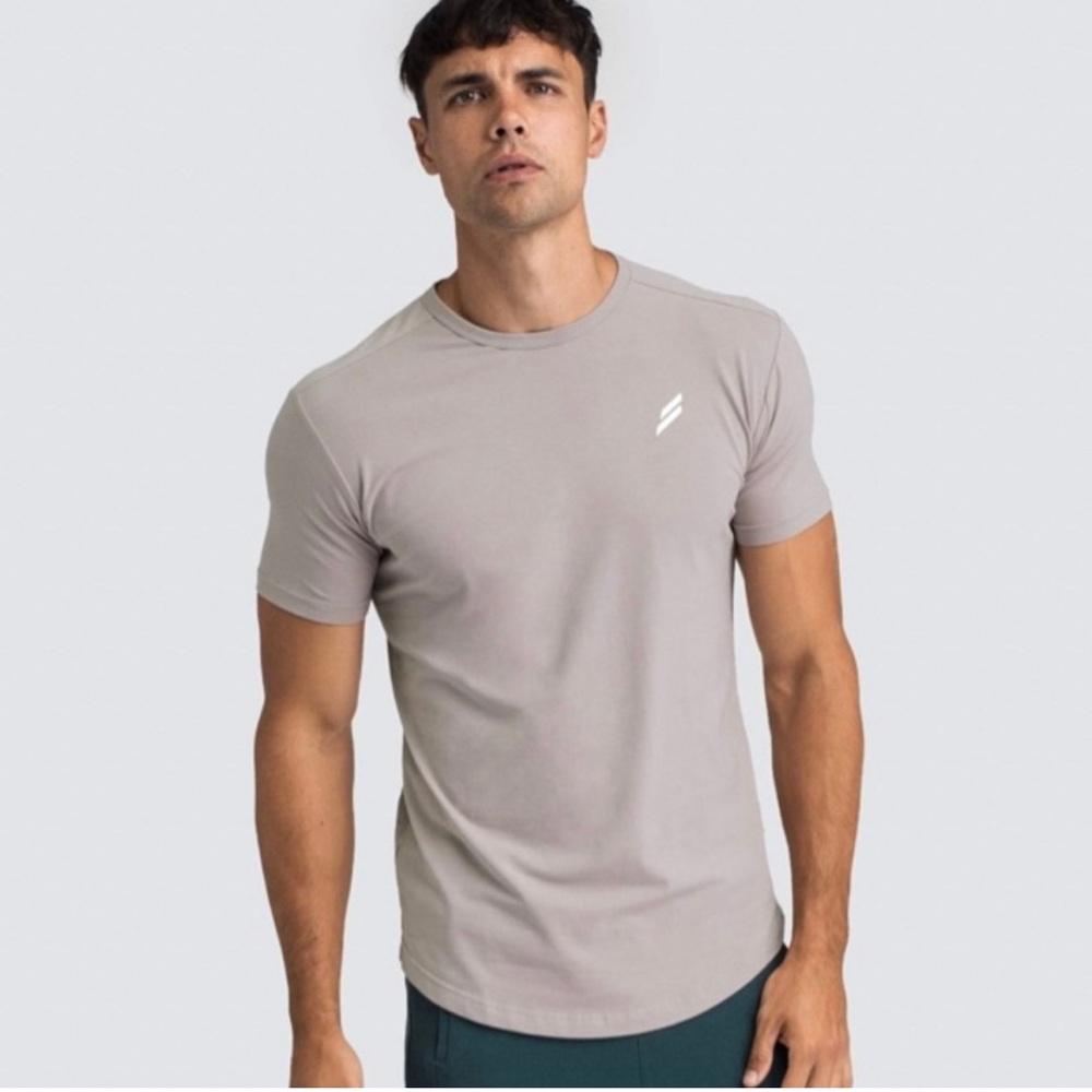 DOYOUEVEN Mark Drop Tee in Taupe Size Small